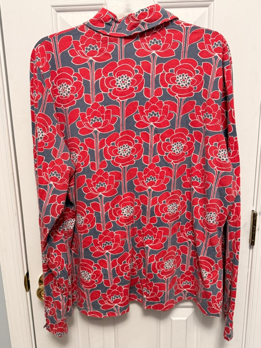 Boden Vintage Red Floral Button Up Blouse Women’s US 18 Tailored - Picture 2 of 9